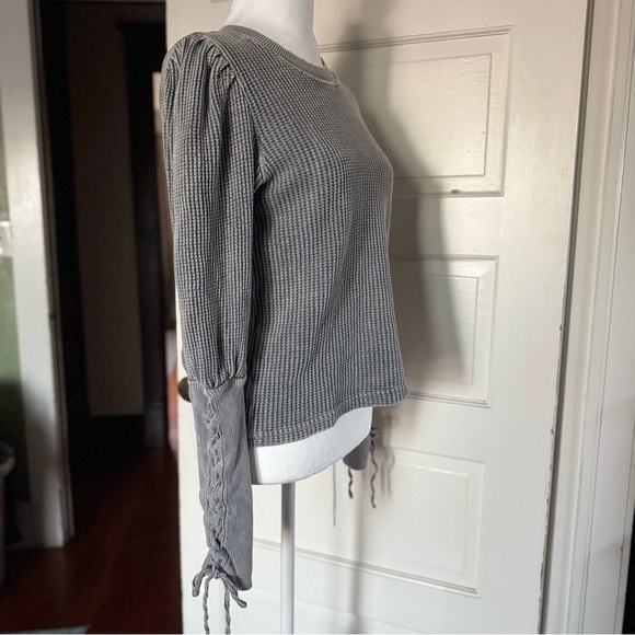 Free People FP One Tasha Thermal Lace-Up Sleeve Top – M - Picture 6 of 14